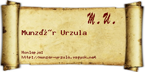 Munzár Urzula névjegykártya